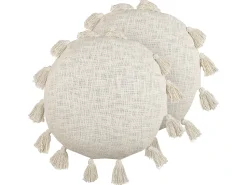 Clearance Beliani Set di 2 cuscini MADIA Cotone 45 x 45 cm chiaro Tinta unita Beige