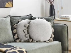 Discount Beliani Set di 2 cuscini MADIA Cotone 45 x 45 cm Tinta unita Grigio