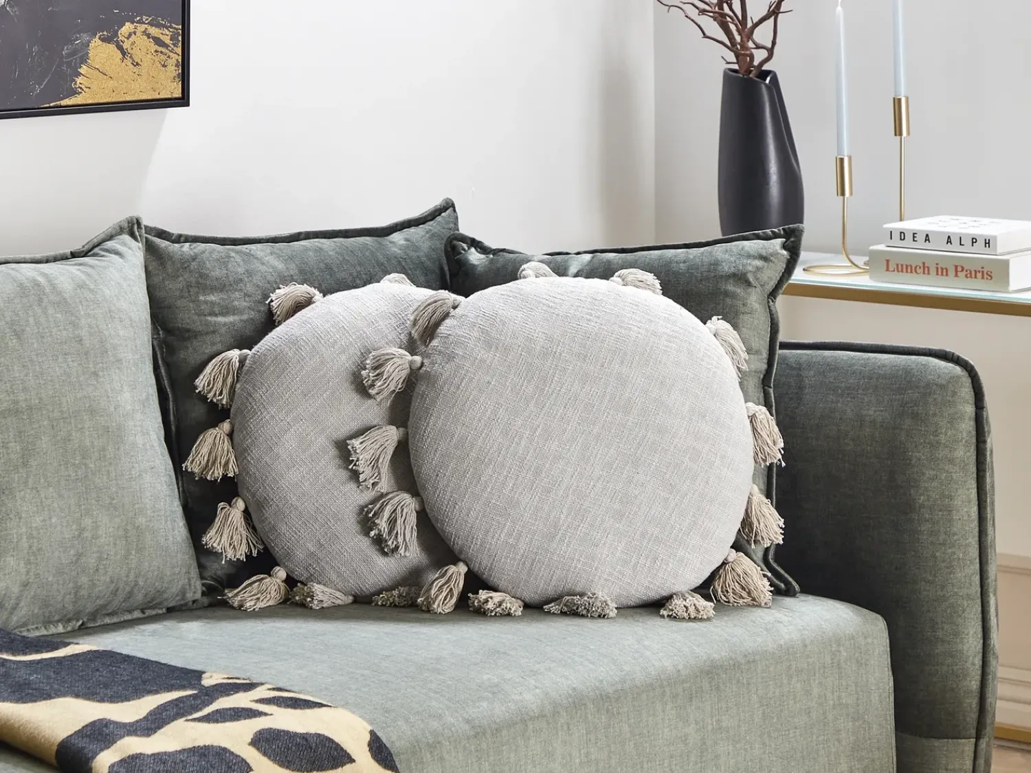 Discount Beliani Set di 2 cuscini MADIA Cotone 45 x 45 cm Tinta unita Grigio