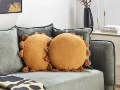 Discount Beliani Set di 2 cuscini MADIA Cotone 45 x 45 cm Tinta unita Arancione