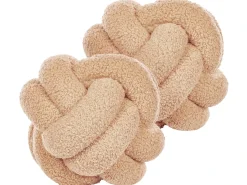 Clearance Beliani Set di 2 cuscini MALNI Bouclé 19 x 19 cm sabbia Tinta unita Beige