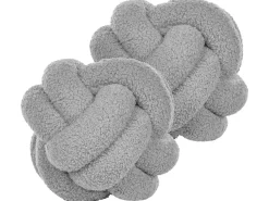 Clearance Beliani Set di 2 cuscini MALNI Bouclé 19 x 19 cm Tinta unita Grigio