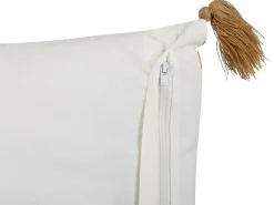 Sale Beliani Set di 2 cuscini MALUS Cotone 45 x 45 cm Marrone chiaro Trama orientale Bianco Marrone