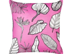Hot Beliani Set di 2 cuscini MALVA Velluto 45 x 45 cm Rosa Trama floreale Bianco Rosa