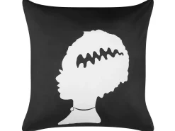 Outlet Beliani Set di 2 cuscini MANDEVILLA Velluto 45 x 45 cm Nero Trama astratta Bianco Nero