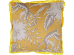 Discount Beliani Set di 2 cuscini MANJU Velluto 45 x 45 cm Giallo Trama animale Bianco Giallo Grigio