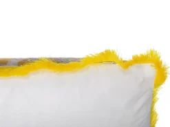Discount Beliani Set di 2 cuscini MANJU Velluto 45 x 45 cm Giallo Trama animale Bianco Giallo Grigio