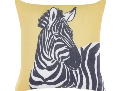 Hot Beliani Set di 2 cuscini MANKETTI 45 x 45 cm Giallo Trama animale Bianco Giallo Nero