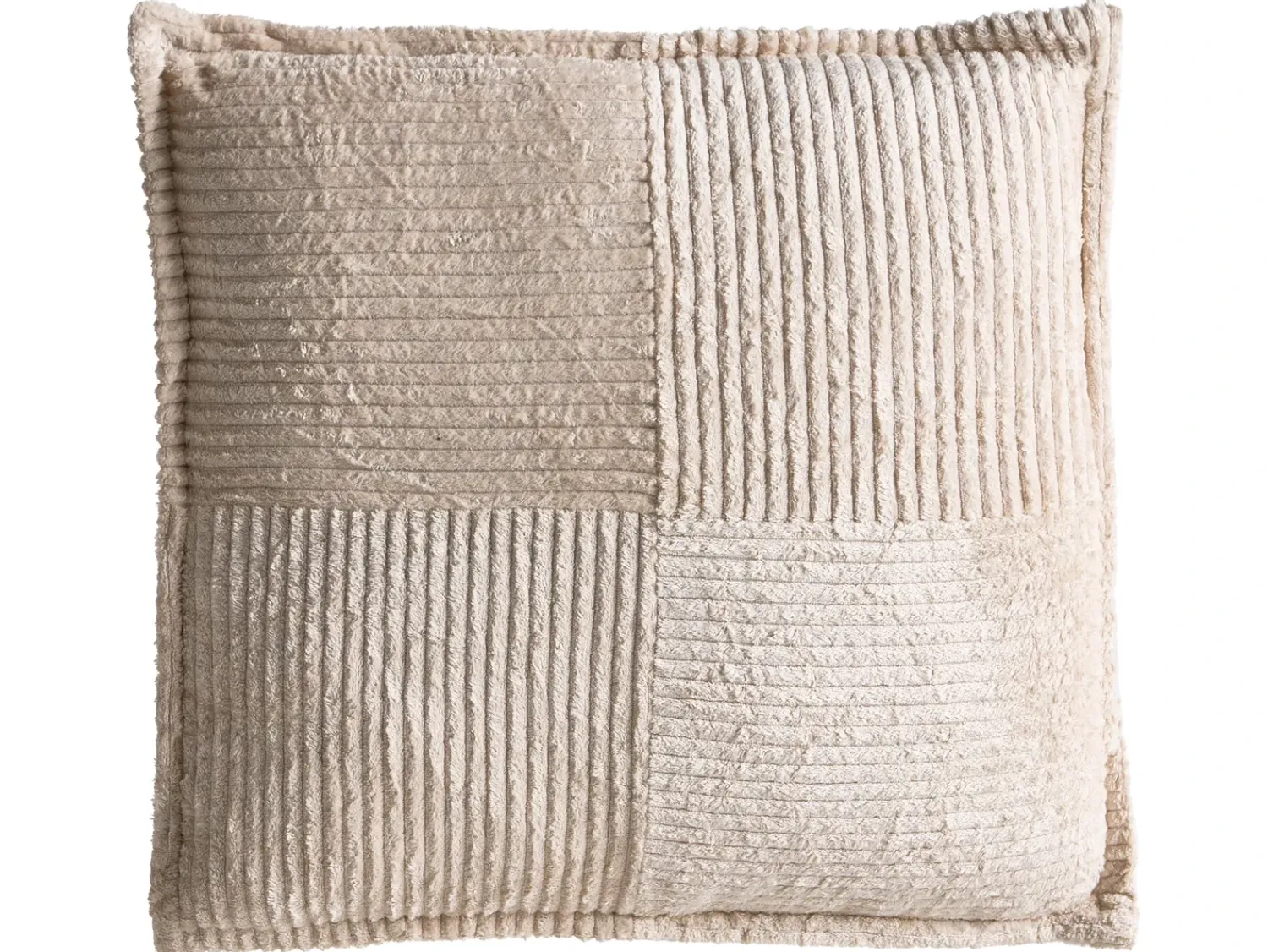 New Beliani Set di 2 cuscini MARANTA Velluto a coste 30 x 30 cm 45 x 45 cm chiaro Tinta unita Beige