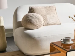 New Beliani Set di 2 cuscini MARANTA Velluto a coste 30 x 30 cm 45 x 45 cm chiaro Tinta unita Beige