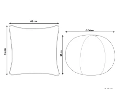 Clearance Beliani Set di 2 cuscini MARANTA Velluto a coste 30 x 30 cm 45 x 45 cm Tinta unita Verde