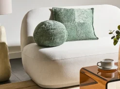 Clearance Beliani Set di 2 cuscini MARANTA Velluto a coste 30 x 30 cm 45 x 45 cm Tinta unita Verde