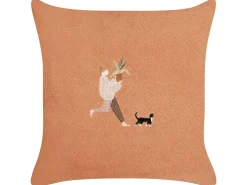 Beliani Set di 2 cuscini MARIGOLD 45 x 45 cm Tinta unita Arancione