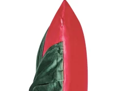 Hot Beliani Set di 2 cuscini MARSHMALLOW Velluto 45 x 45 cm Rosso Modello natalizio Rosso Verde