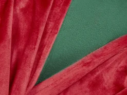 Discount Beliani Set di 2 cuscini MARSHMALLOW Velluto 45 x 45 cm Modello natalizio Rosso Verde