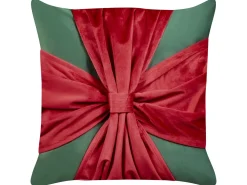 Discount Beliani Set di 2 cuscini MARSHMALLOW Velluto 45 x 45 cm Modello natalizio Rosso Verde