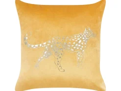 Online Beliani Set di 2 cuscini MARULA Velluto 45 x 45 cm Senape Trama animale Giallo Oro