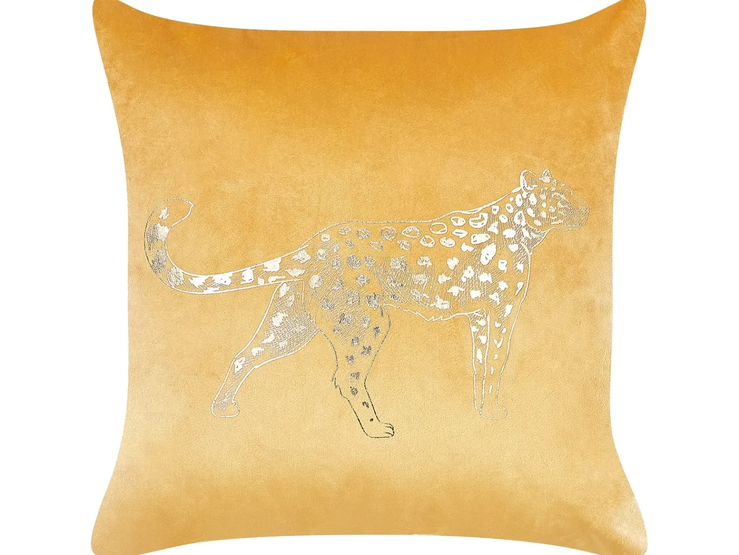 Online Beliani Set di 2 cuscini MARULA Velluto 45 x 45 cm Senape Trama animale Giallo Oro