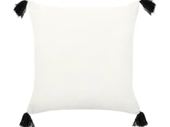 Clearance Beliani Set di 2 cuscini MAYS Cotone 45 x 45 cm Bianco Trama geometrica Bianco Nero