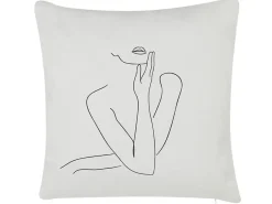 Sale Beliani Set di 2 cuscini MEADOWFOAM Cotone 45 x 45 cm Bianco Trama astratta Bianco Nero