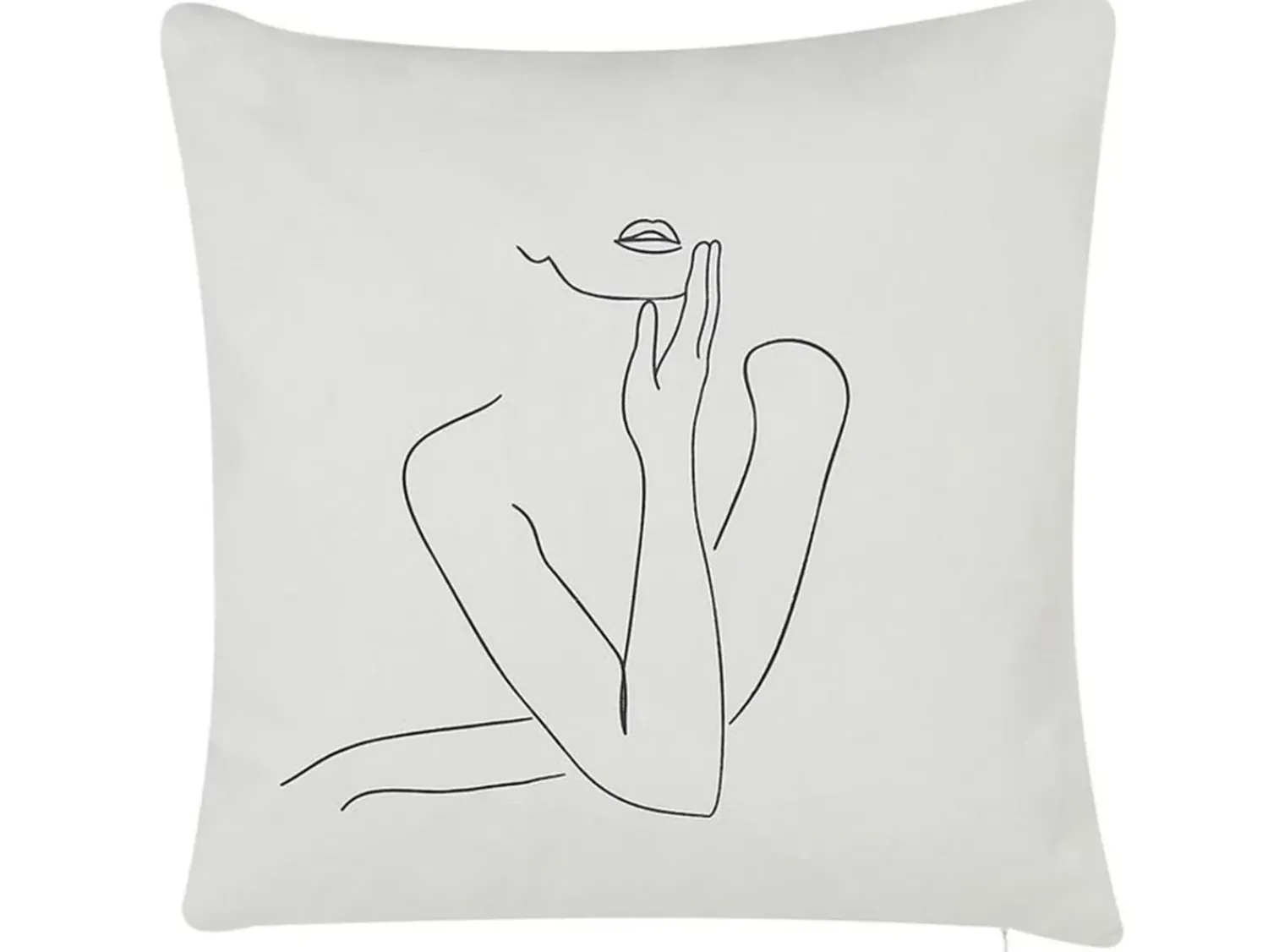 Sale Beliani Set di 2 cuscini MEADOWFOAM Cotone 45 x 45 cm Bianco Trama astratta Bianco Nero
