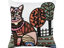 New Beliani Set di 2 cuscini MEHSANA Cotone 50 x 50 cm Multicolore Trama animale Bianco Marrone Nero Multicolore