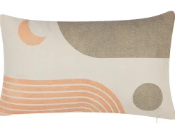 New Beliani Set di 2 cuscini MELAMPODIUM 30 x 50 cm Multicolore Trama astratta Beige Multicolore
