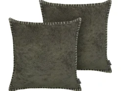 Best Beliani Set di 2 cuscini MELUR 45 x 45 cm Tinta unita Grigio
