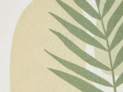 Hot Beliani Set di 2 cuscini MICROSORUM 45 x 45 cm Verde chiaro Trama di piante Beige Verde