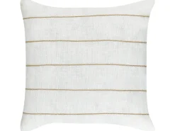 Clearance Beliani Set di 2 cuscini MILAS Lino 50 x 50 cm Bianco A strisce Beige Bianco