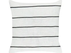 Discount Beliani Set di 2 cuscini MILAS Lino 50 x 50 cm Nero/Bianco A strisce Bianco Nero