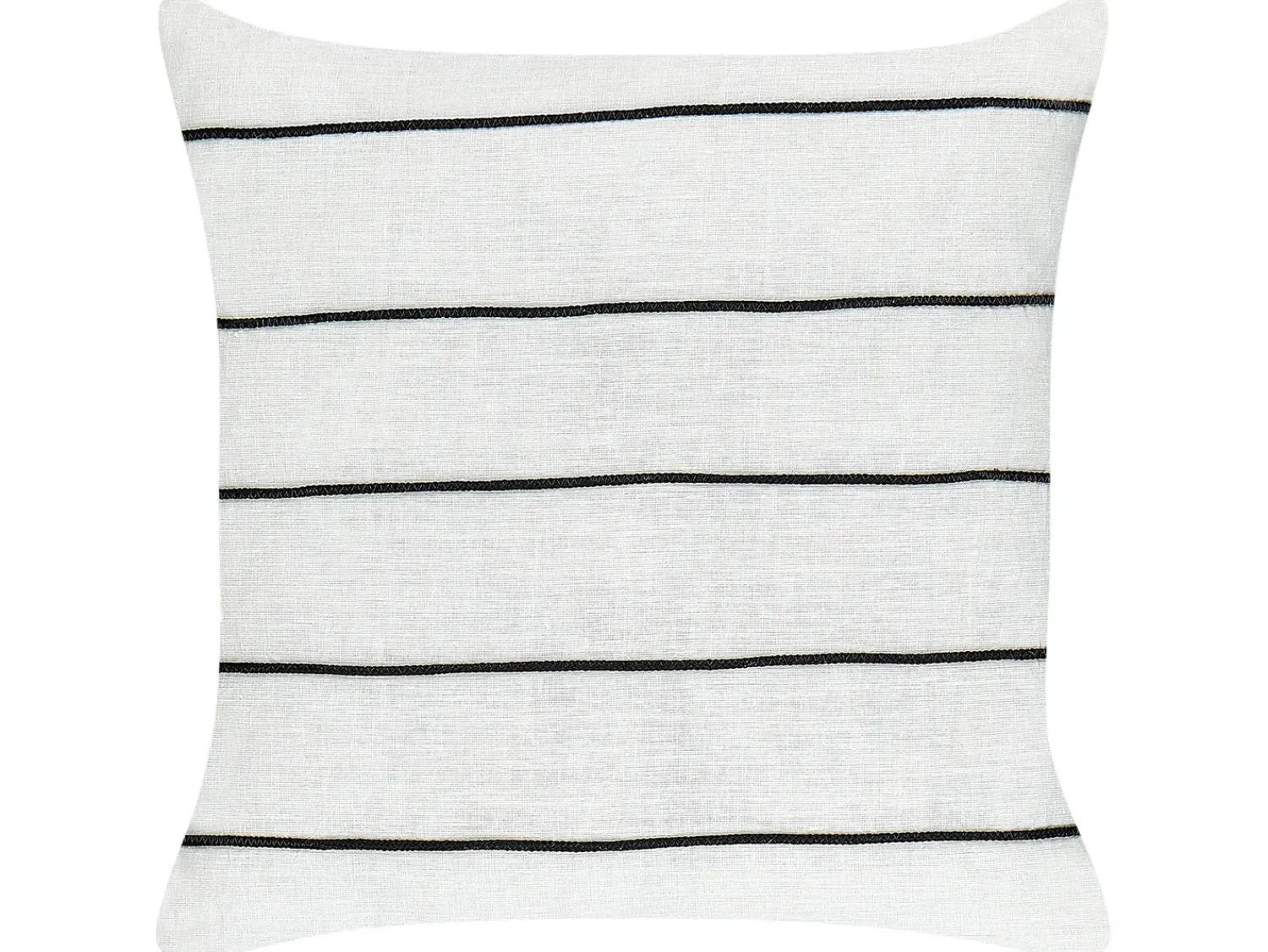 Discount Beliani Set di 2 cuscini MILAS Lino 50 x 50 cm Nero/Bianco A strisce Bianco Nero