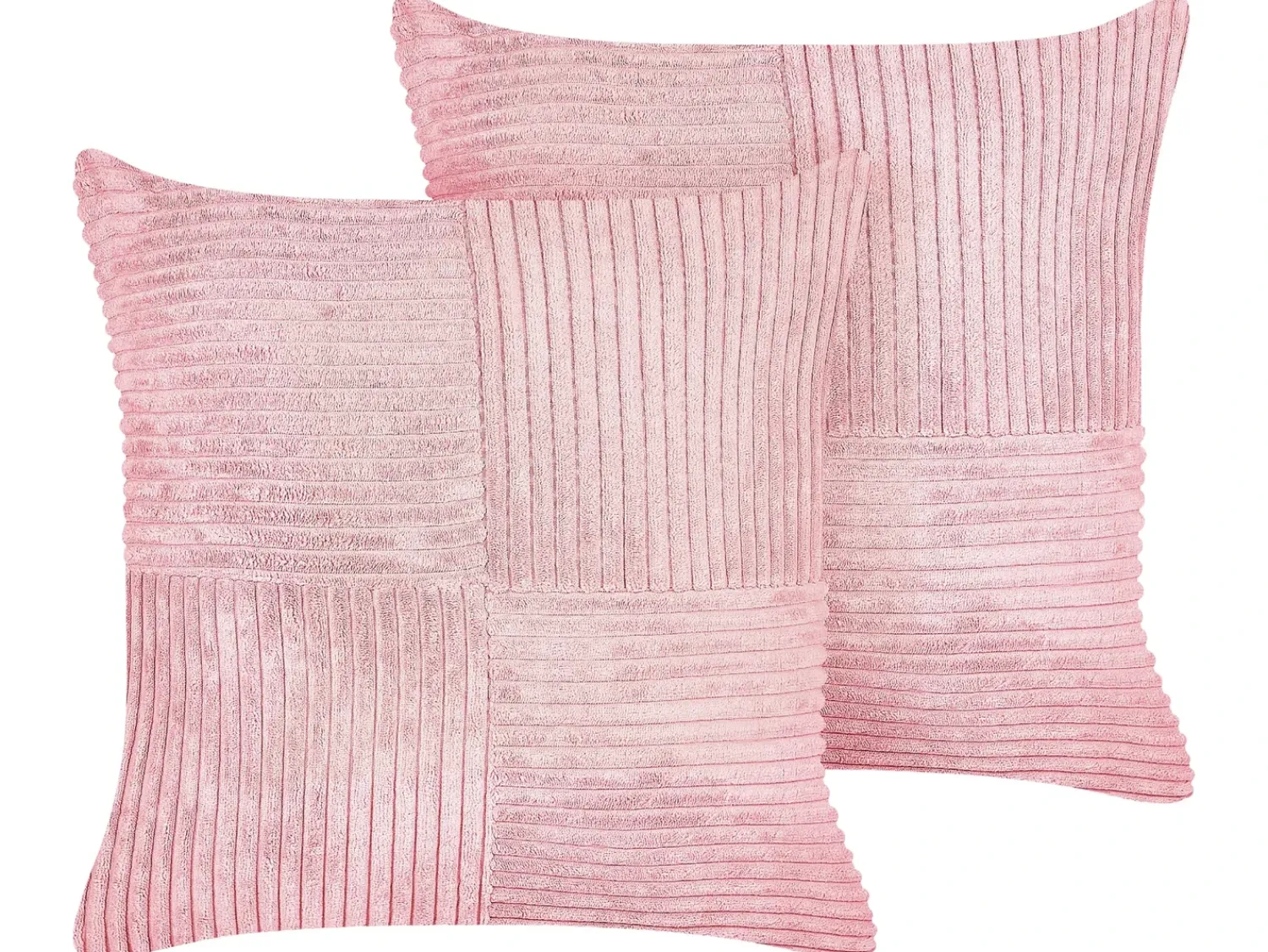 Discount Beliani Set di 2 cuscini MILLET Velluto a coste Trama geometrica Rosa