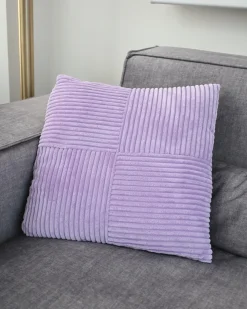 New Beliani Set di 2 cuscini MILLET Velluto a coste 43 x 43 cm Trama geometrica Viola