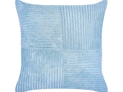 Outlet Beliani Set di 2 cuscini MILLET Velluto a coste 43 x 43 cm Trama geometrica Blu