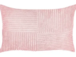 Clearance Beliani Set di 2 cuscini MILLET Velluto a coste Trama geometrica Rosa