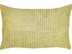 Discount Beliani Set di 2 cuscini MILLET Velluto a coste oliva Trama geometrica Verde