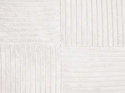 Outlet Beliani Set di 2 cuscini MILLET Velluto a coste 30 x 50 cm sporco Trama geometrica Bianco