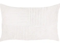 Outlet Beliani Set di 2 cuscini MILLET Velluto a coste 30 x 50 cm sporco Trama geometrica Bianco