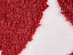 New Beliani Set di 2 cuscini MINGORA Cotone 45 x 45 cm Rosso Trama a cuore Bianco Rosso