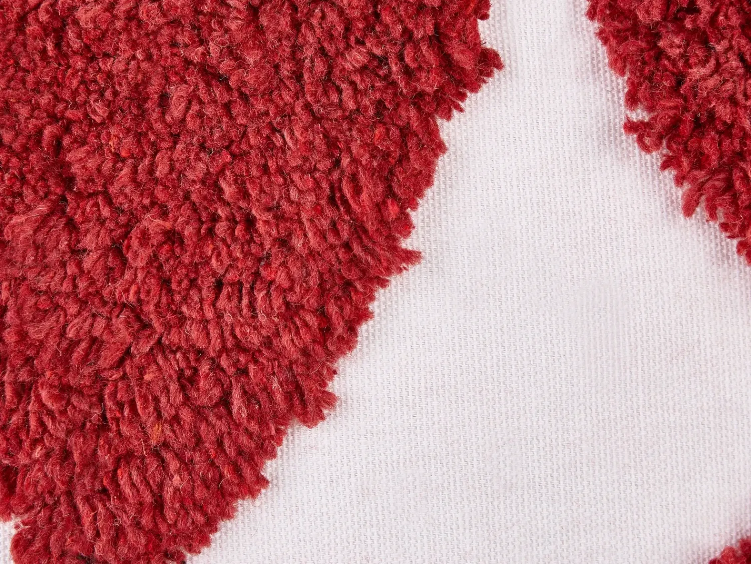 New Beliani Set di 2 cuscini MINGORA Cotone 45 x 45 cm Rosso Trama a cuore Bianco Rosso