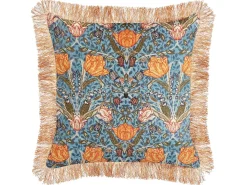 Hot Beliani Set di 2 cuscini MITELLA Velluto 45 x 45 cm Blu Trama floreale Arancione Blu