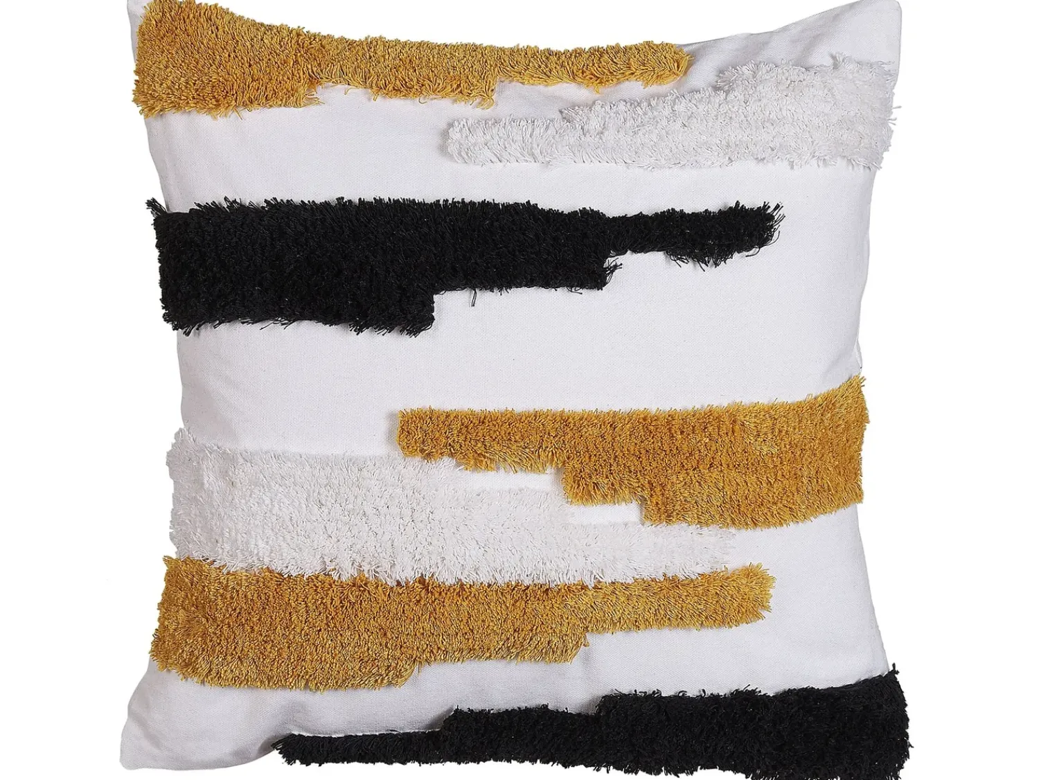 Beliani Set di 2 cuscini MONARDA 45 x 45 cm Multicolore Trama astratta Beige Bianco Nero Multicolore