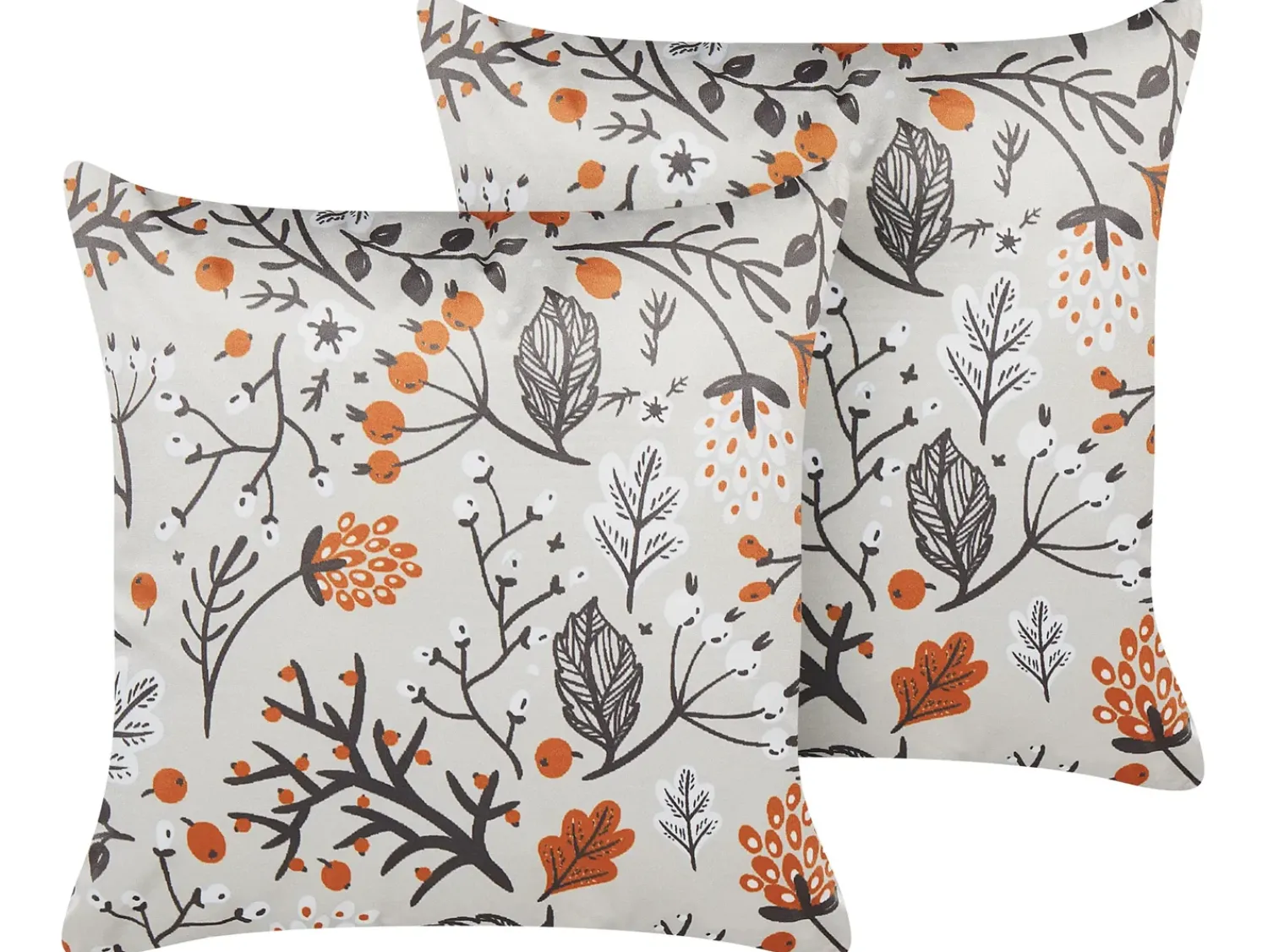 Best Beliani Set di 2 cuscini MONTBRETIA Velluto 45 x 45 cm Trama di piante Multicolore