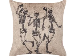 Best Beliani Set di 2 cuscini MORTESTI Velluto 45 x 45 cm Beige chiaro Trama astratta Beige Nero