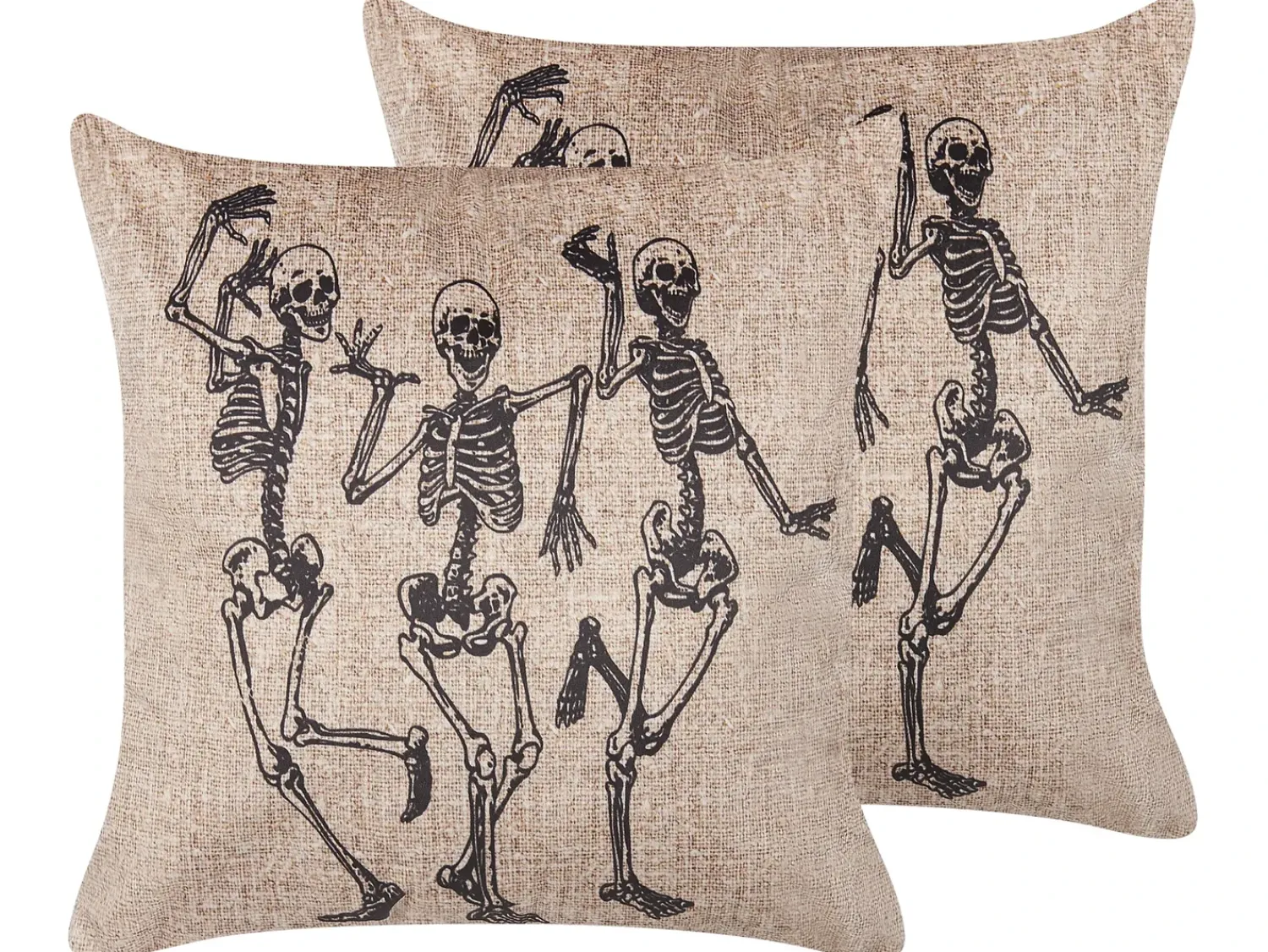 Best Beliani Set di 2 cuscini MORTESTI Velluto 45 x 45 cm Beige chiaro Trama astratta Beige Nero