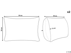 Online Beliani Set di 2 cuscini MOTARI Velluto 30 x 50 cm Trama geometrica Grigio