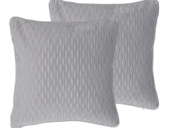 Online Beliani Set di 2 cuscini MOTARI Velluto 45 x 45 cm Trama geometrica Grigio