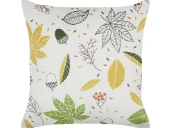 Online Beliani Set di 2 cuscini MULLEIN Velluto 45 x 45 cm Multicolore Trama di piante Giallo Nero Verde Multicolore