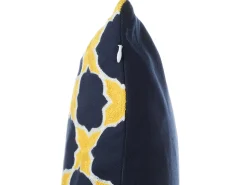 Clearance Beliani Set di 2 cuscini MUSCARI Cotone 45 x 45 cm Giallo Blu Trama Ikat Bianco Blu Giallo Multicolore